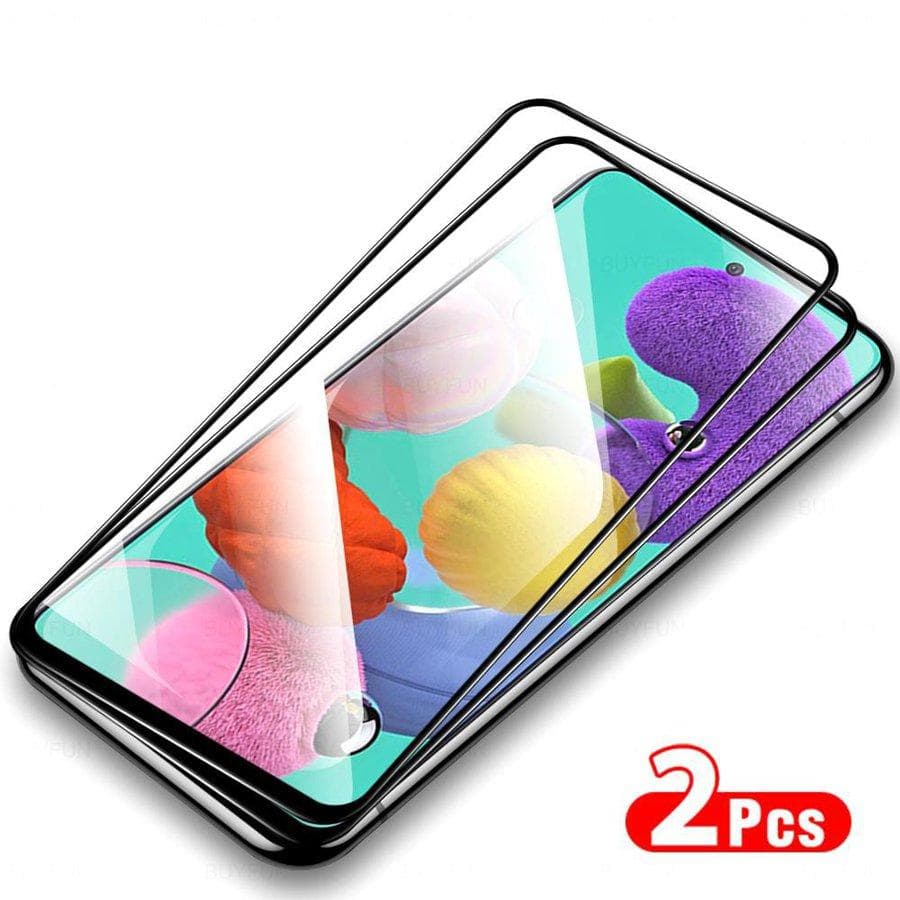 2Pcs Full Tempered Glass Protective For Samsung Galaxy A26 A34 A54 A35 A55 A15 A13 A36 A53 5G A56 A16 A23 A14 A52 A32 A17 Screen Protector Film Cover Galaxy A56 5G black