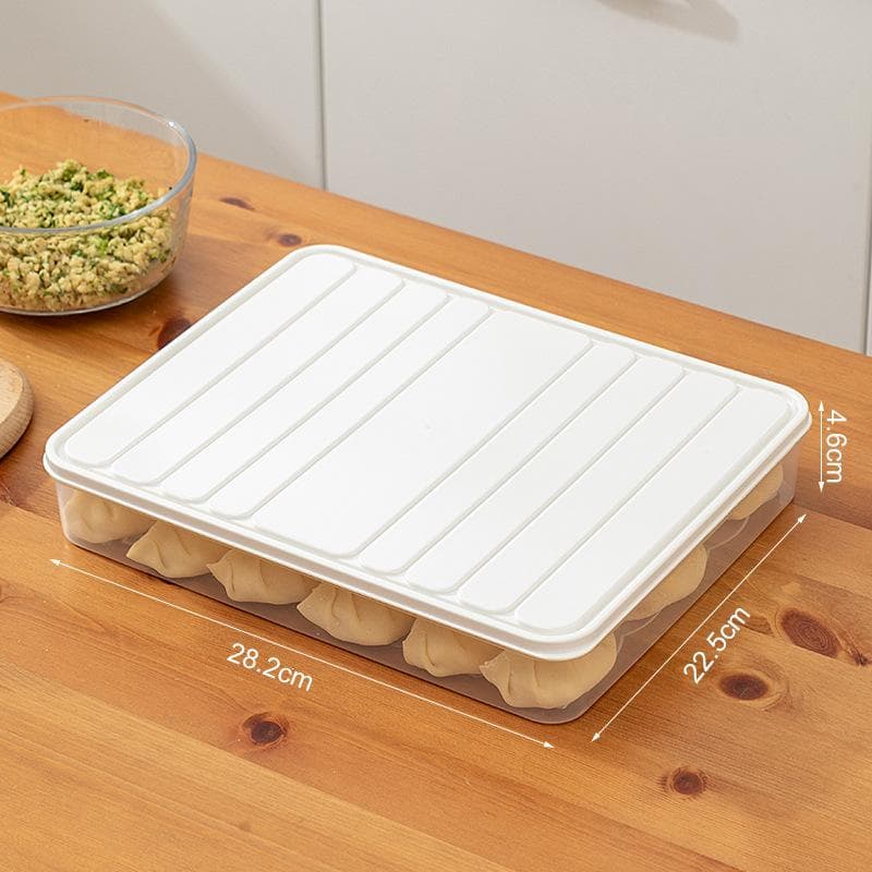 Refrigerator food storage box square freezer box Single-layer plastic sealed box Large classification transparent fresh-keeping box beige