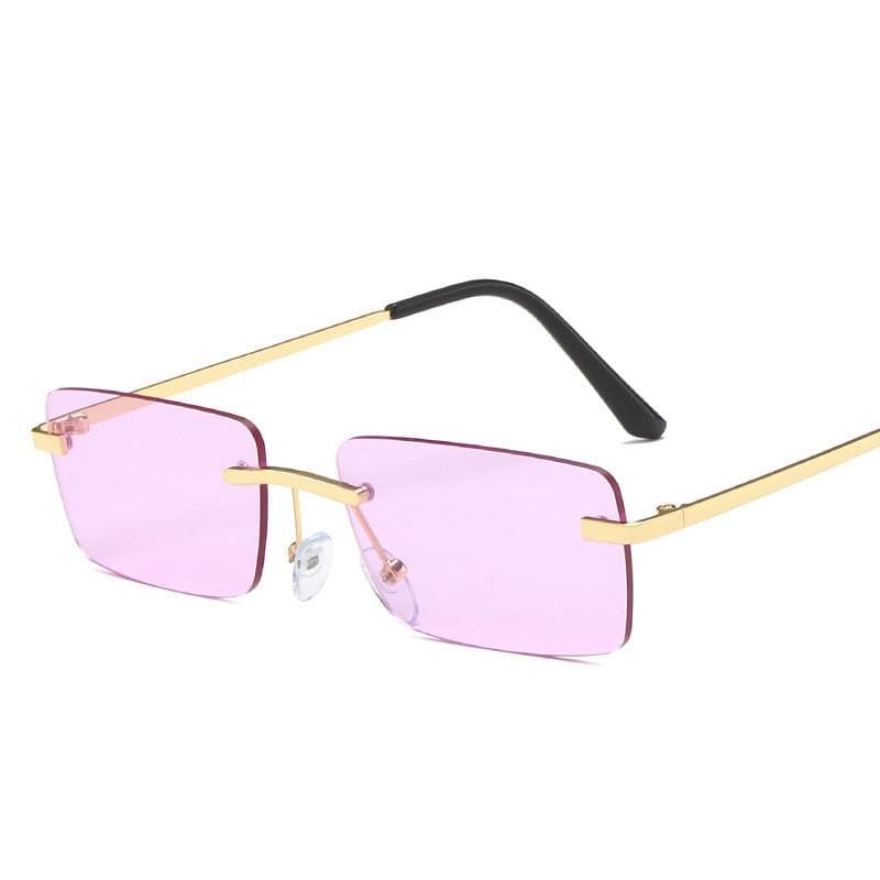 Fashion Rectangle Sunglasses Women Men Rimless Small UV400 Sun Glasses Gafas De Sol Eyewear Shades only 1pcs sunglasses