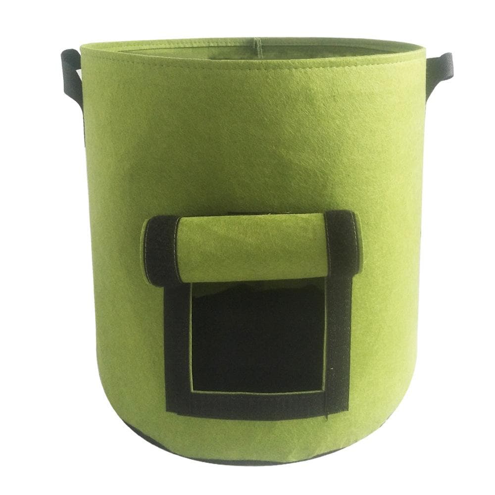 1PC Felt Potato Planting Bag Large Diameter Vegetable Plant Seedling Bag Non-Woven Felt Potato Growing Bucket D35*H45cm green