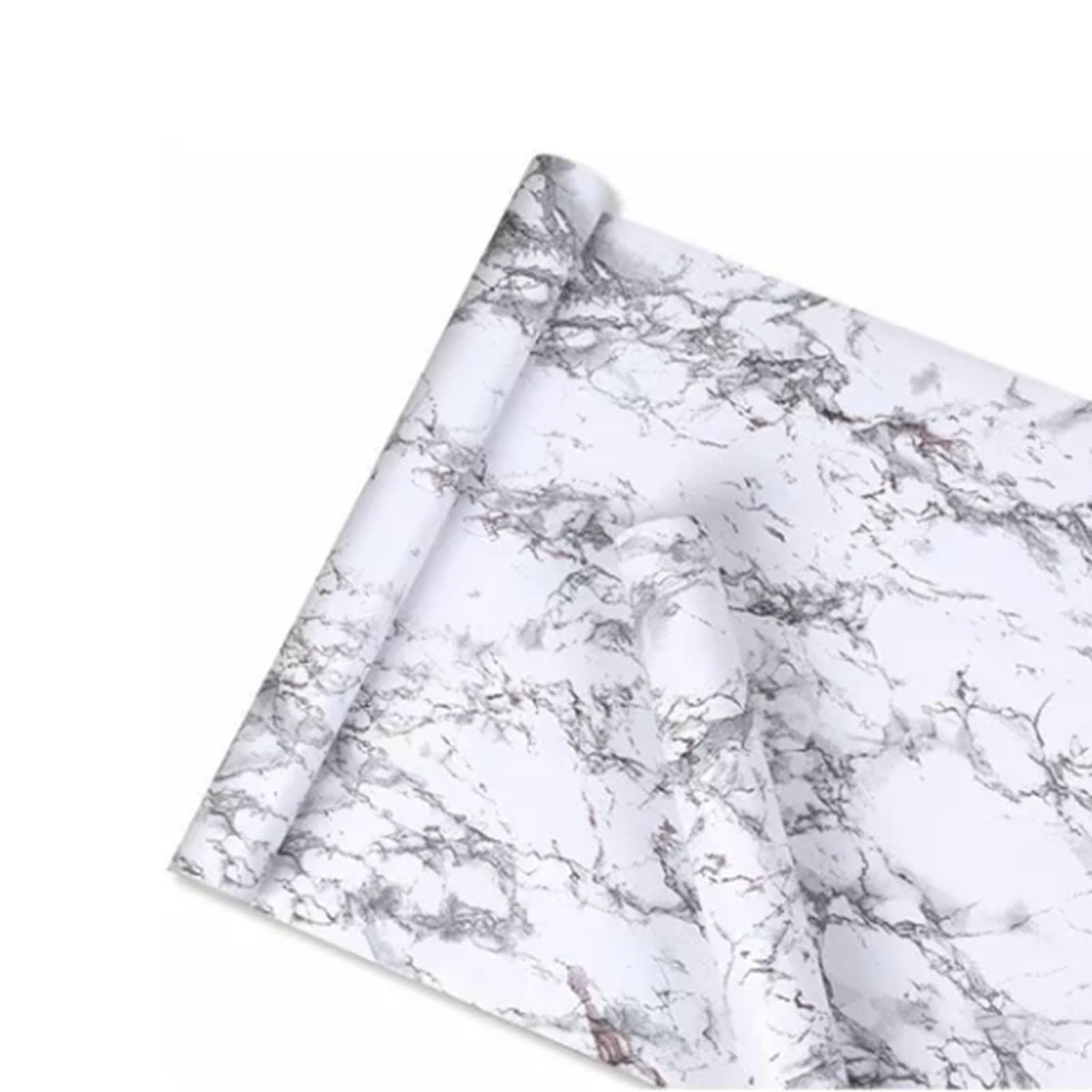 Self Adhesive Marble Wallpaper Peel and Stick White Marble Contact Wall Paper for Home Living Room