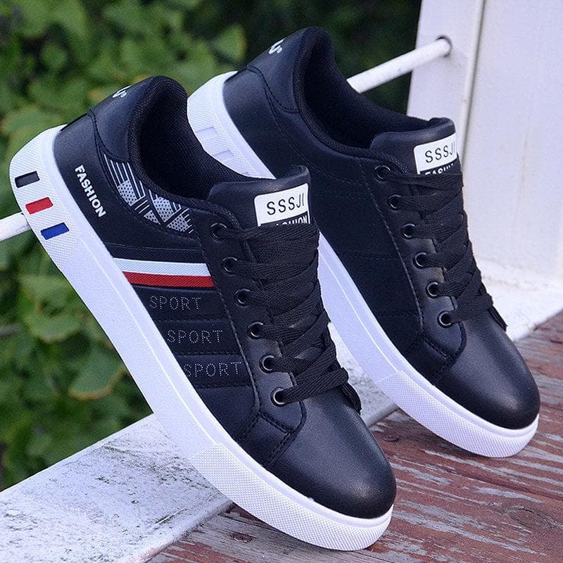 Men's Casual Sneakers Korean Style Fashion White Shoes Breathable Athletic Shoes for Men 47 black