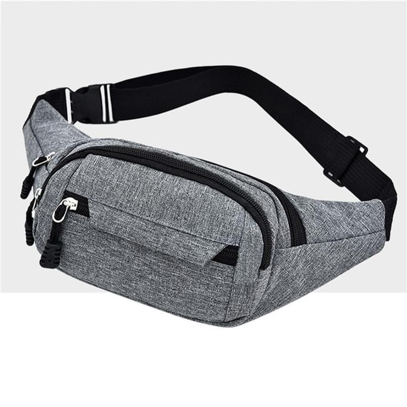 Waist Bag For Men & Women Fanny Pack Belt Bags Sling Solid Waterproof Unisex Chest Bag One Size gray