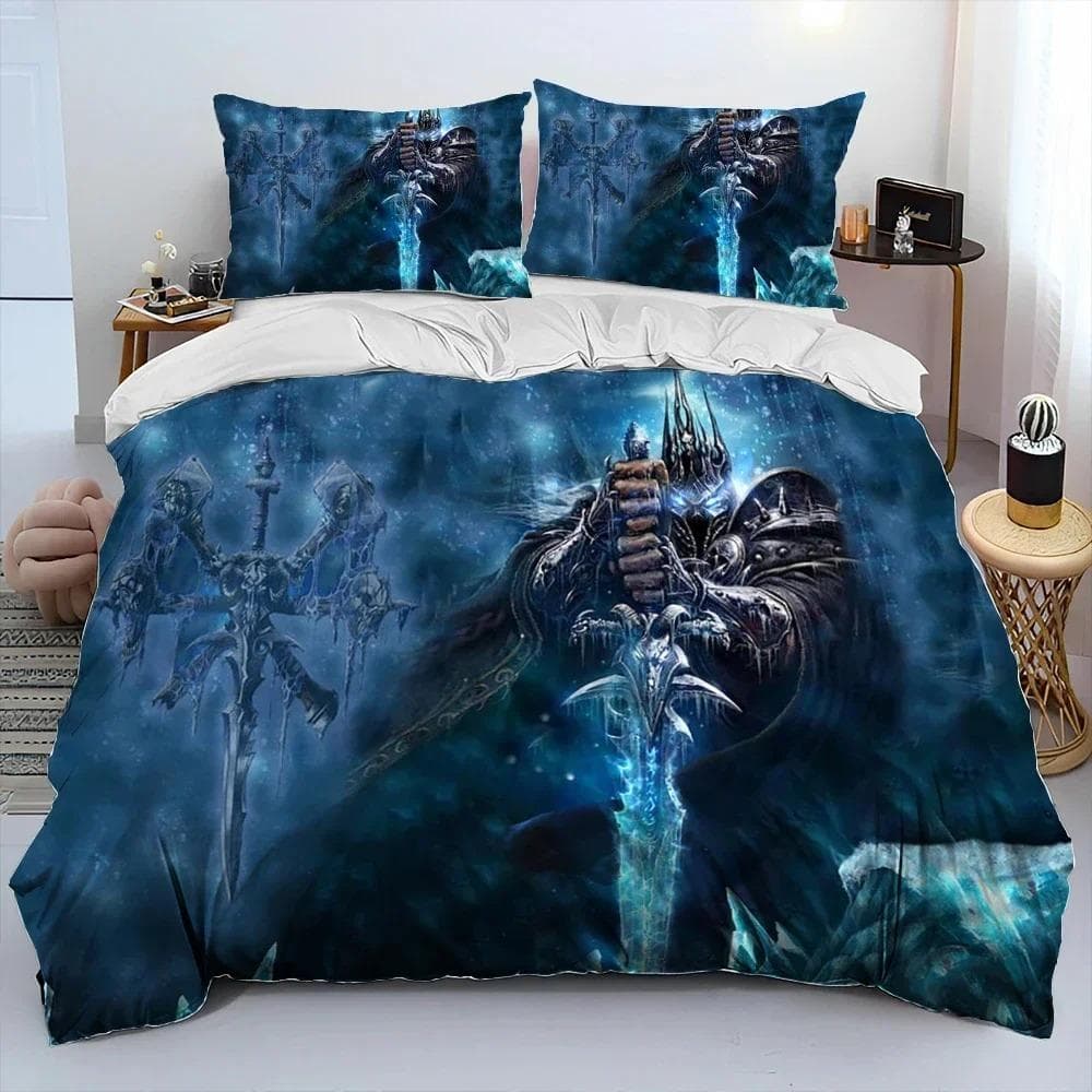 3D Print Game World Warcraft WOW Bedding Set Duvet Cover Bed Set Quilt Cover Pillowcase Comforter king Queen Size Boys Adult AU Single 140x210cm