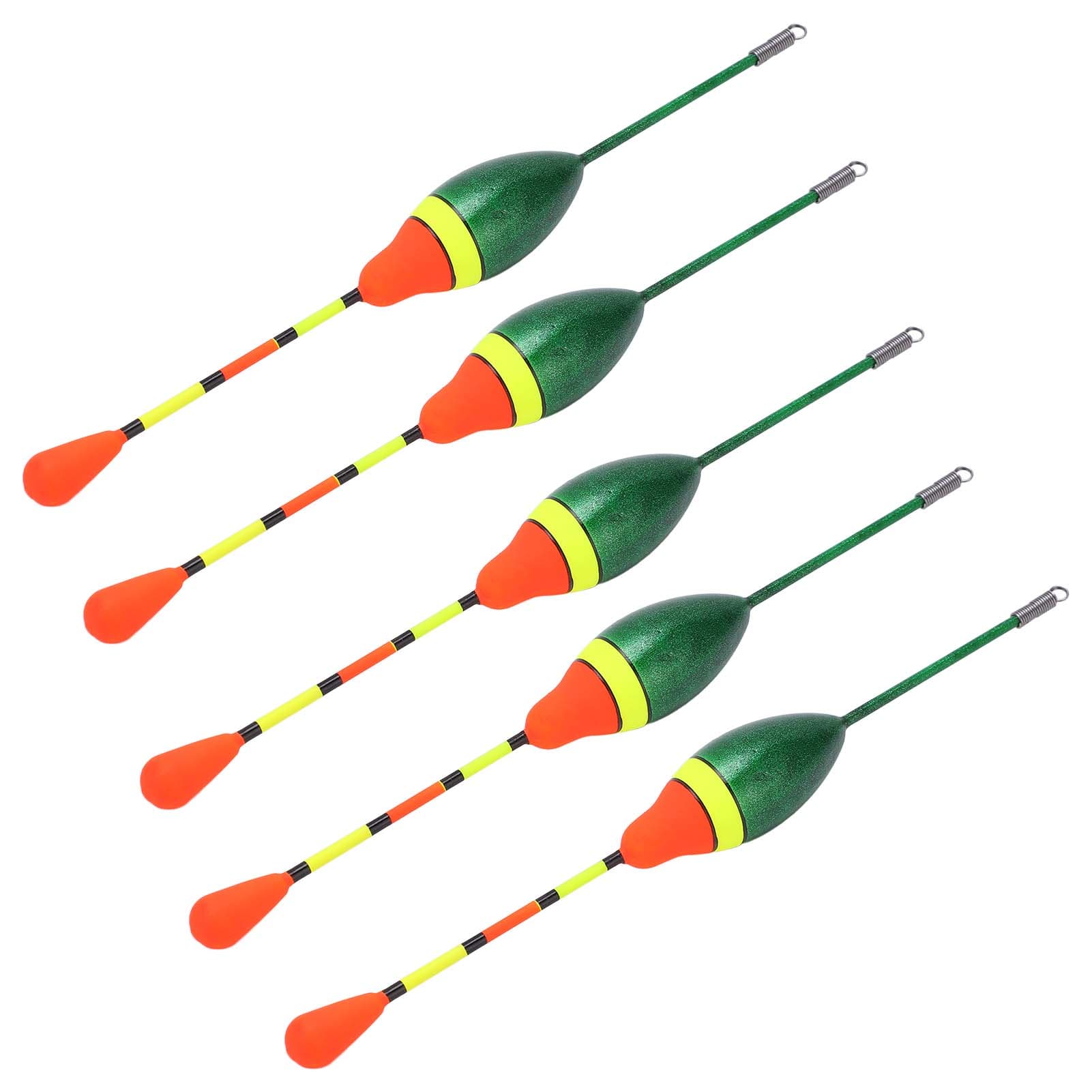 5pcs Fishing Floats Bobbers High Sensitivity Plastic Spring Oval Stick Slip Floats Fishing Tackle