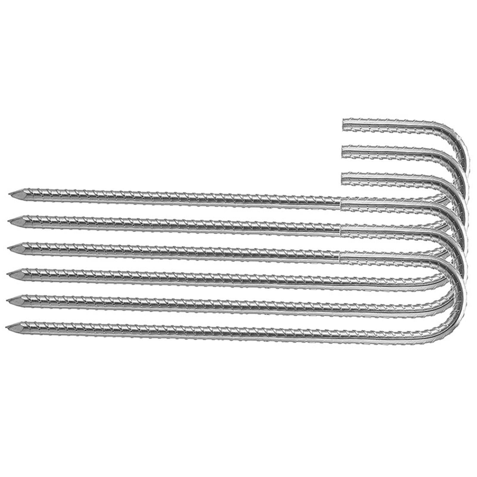J Hook Ground Anchors Galvanized Steel Rebar Stakes Point End Support Stakes for Garden Fence