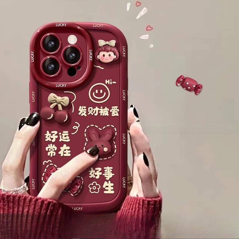 Suitable for IPhone16 Mobile Phone Case Apple 15promax New Year Women's Model 14plus Get Rich and Be Loved 13pro iPhone 11 Pro Max