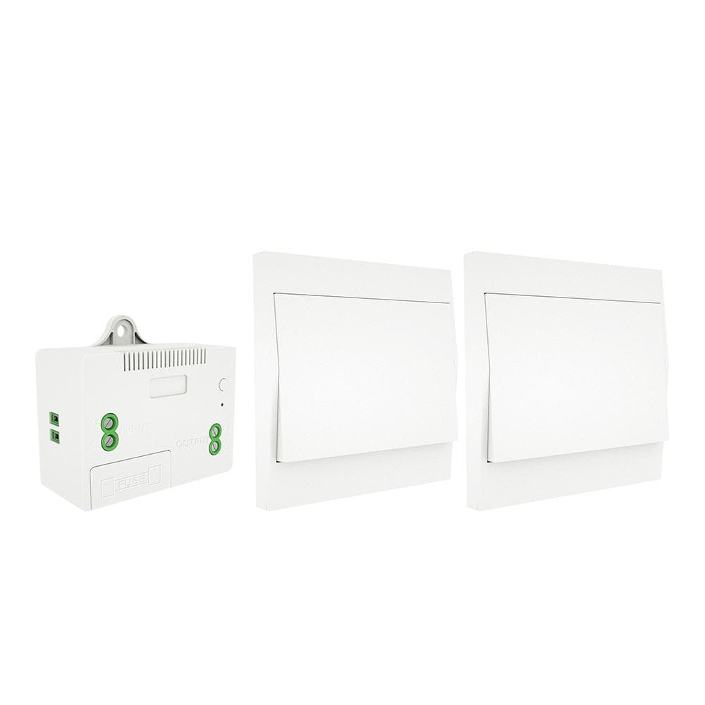 110-230V Wireless Light Switch and Receiver Kit Self-powered Switch Remote Control Lighting Fixture white