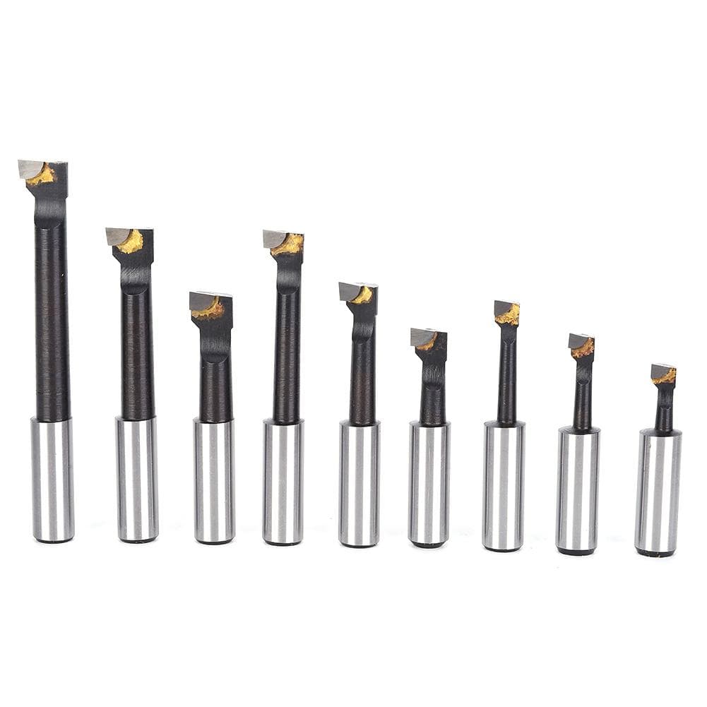 9Pcs Boring Bar Set 12 F1 Type High Speed Steel CNC Lathe Tool Holding with Base