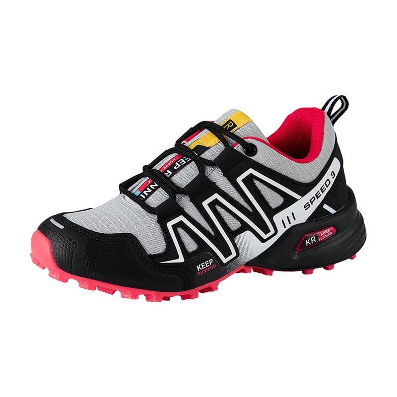 Women Outdoor Hiking Shoes Women's Lightweight Wear-resistant Mountain Climbing Hiking Shoes Waterproof Large Size Leather Sports Shoes 41 grey