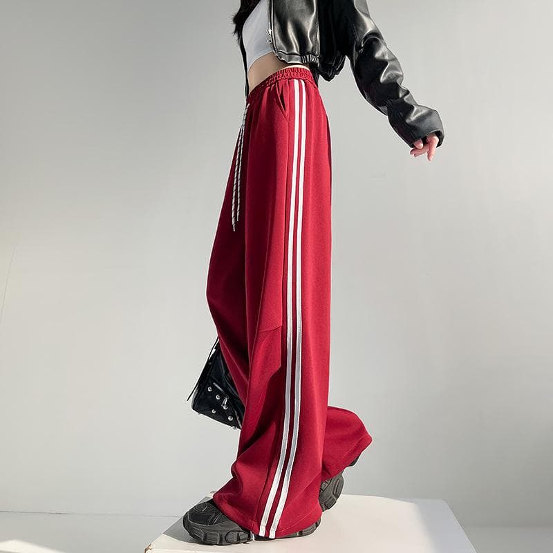New Spring Style Wide-leg Pants for Women with High Waist Loose Straight Laziness and Casual Casual Drawstring Slutty Sweatpants M