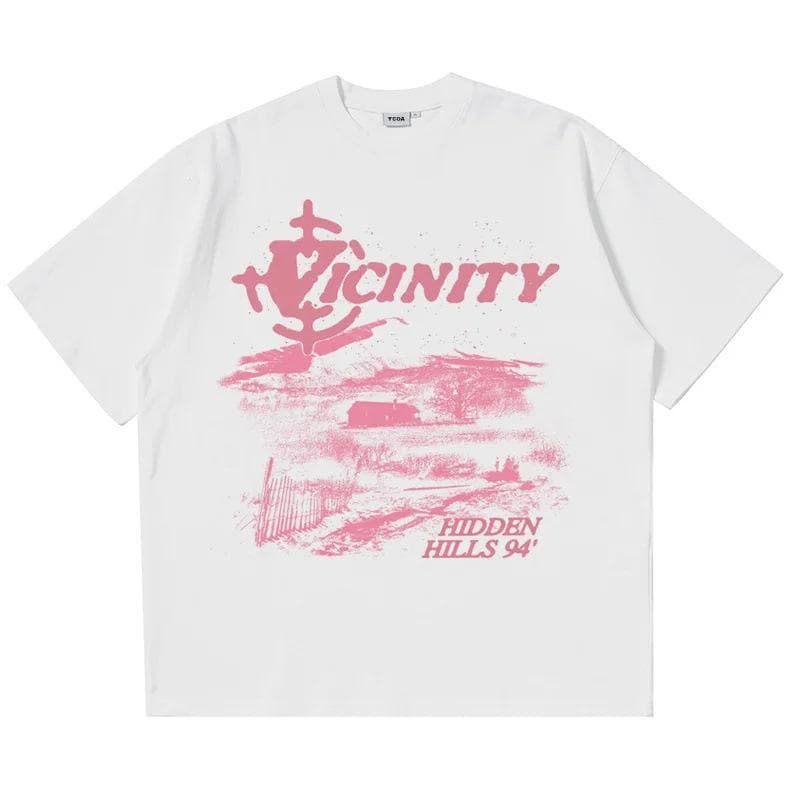 T-shirt White Short-sleeved Printed T-shirt XL