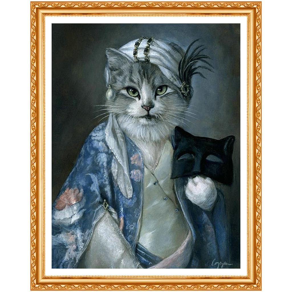 5D Diy Diamond Cat New Style Diamond Embroidery of Rhinestones for Living Room Relative Gifts 20X30CM