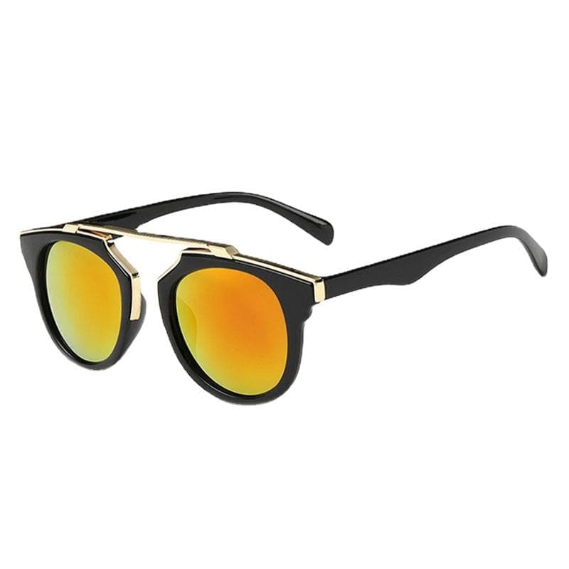 Vintage Women Sunglasses Luxury Designer Mirror Round Sun Glasses Female Vintage Oversized UV400 Protection As shown in the figu