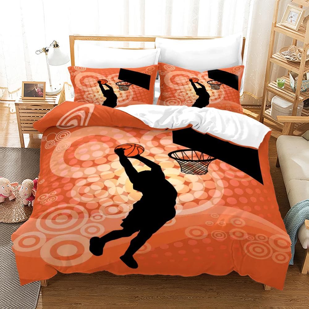 basketball Bedding Set Single Twin Full Queen King Size sports Bed Set Aldult Kid Bedroom Duvetcover Sets 3D Print 011 EU single(135x200cm)