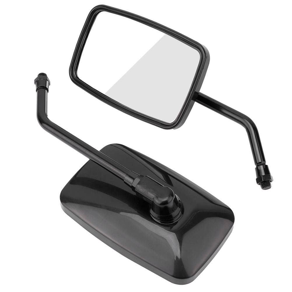2Pcs Motorcycle Street Bike Modified Square Rearview Mirror Rear View Side Mirrors Black