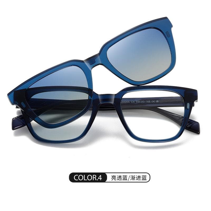 Fashion Square Myopia Sunglasses Magnetic Clip On Anti Blue Light Prescription Eyewear UV400 for Men Women Original lens 0