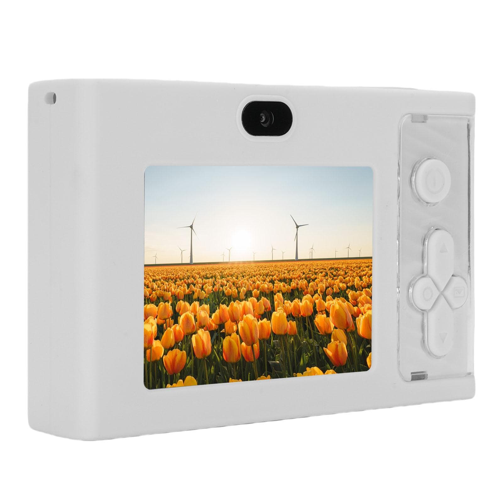 48MP 1080P Digital Camera HD Dual Lens Autofocus Compact Small Camera Multi Zoom Vlog Selfie Camera white