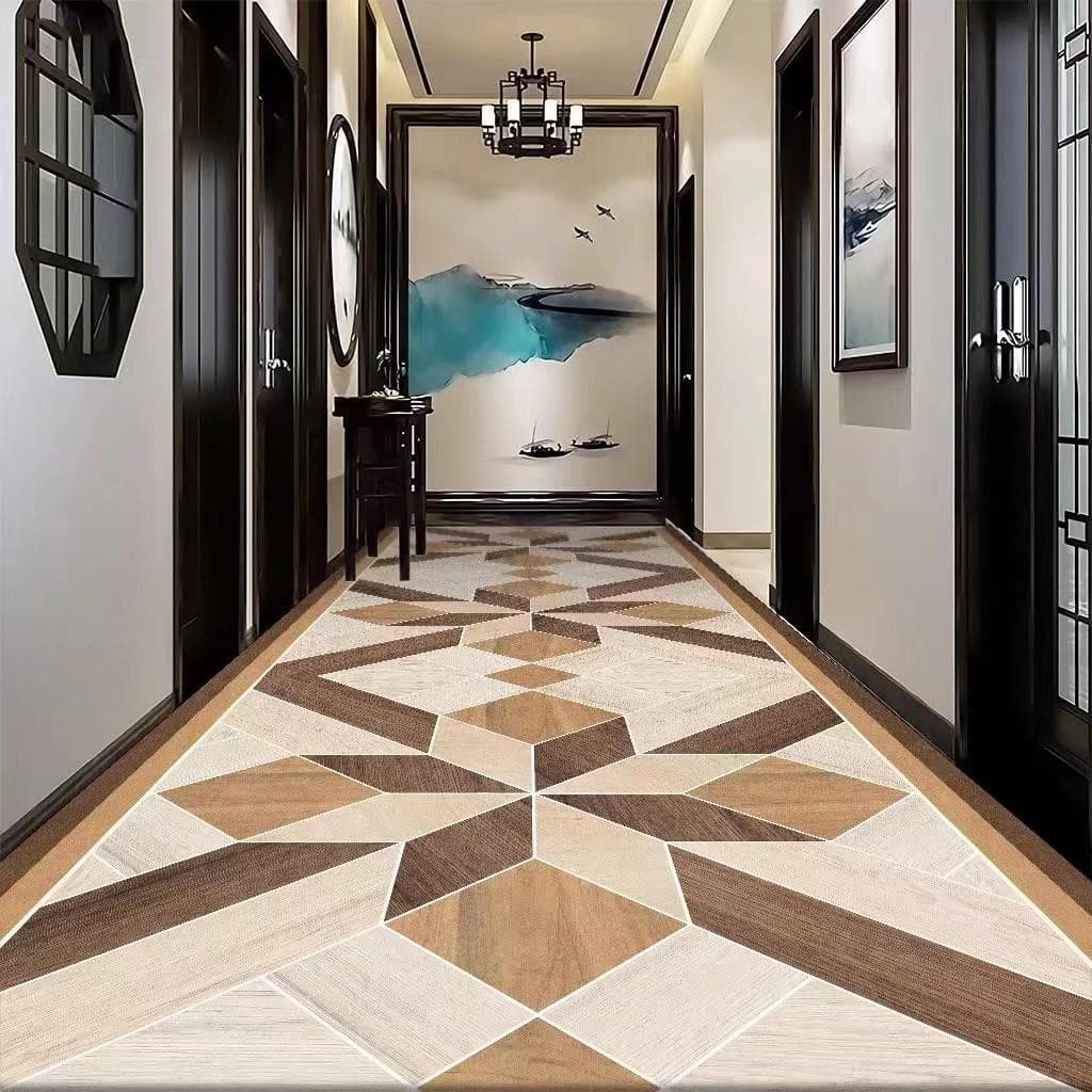 Retro Long Corridor Carpet Runners Aesthetic Luxury Hotel Hallway Decoration Home Aisle Non-slip Long Mat Walkway Rug Washable Customized size