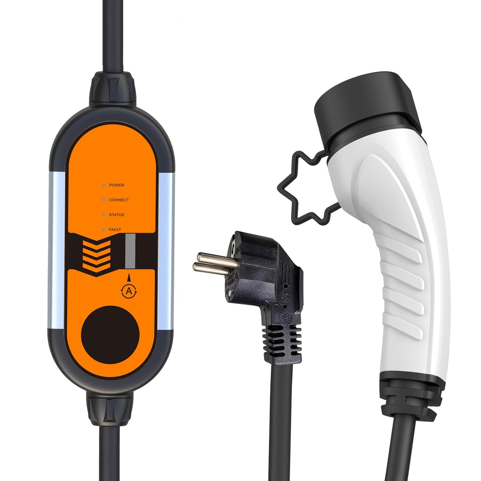 Portable EV Charger Type2 IEC62196-2 8A-16A 5M Cable,Electric Vehicle Charger EU Plug-in EV gold