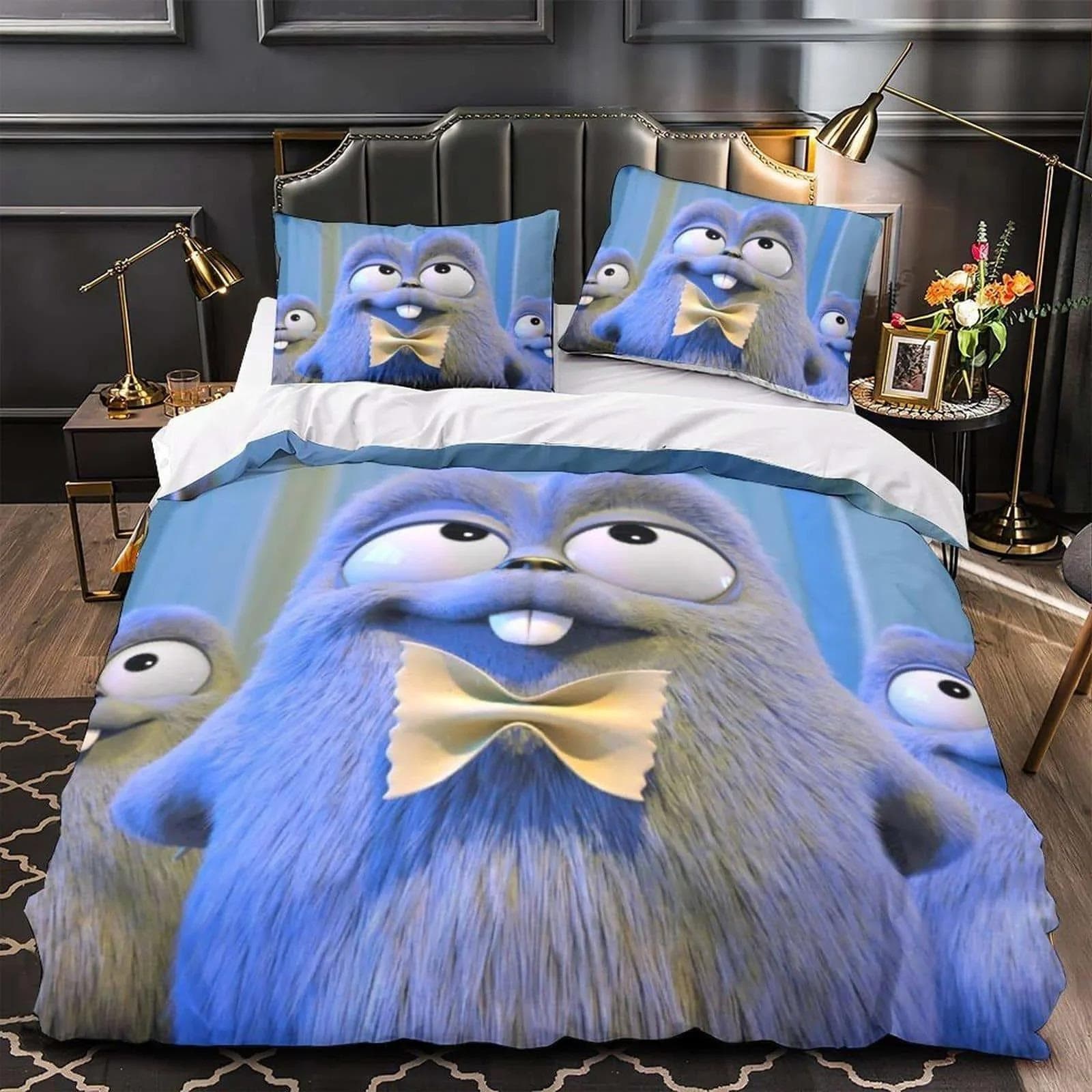 3D Printed Anime Grizzy and the lemmings Bedding Set Single Twin Full Queen King Size Bed Set Adult Kid Bedroom Duvet cover Sets AU Single 140x210cm