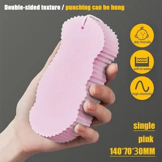 Household 3D Magic Exfoliating Sponge Children's Bath Sponge Body Peeling Dead Skin Exfoliating Massager Cleaning Bath Brush pink