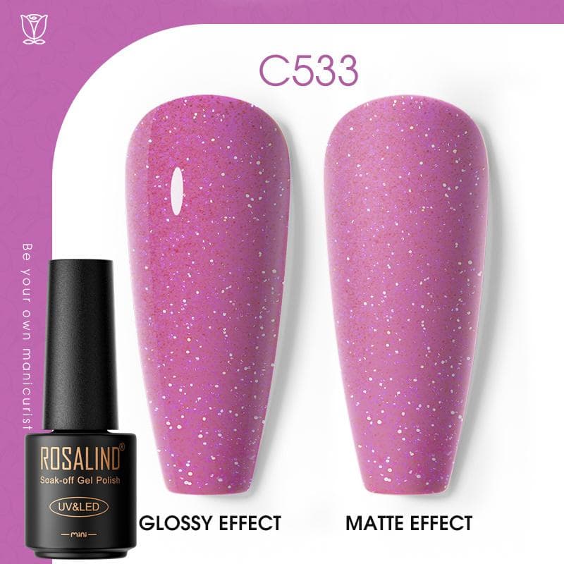 ROSALIND Nail Gel Polish Semi Permanent Varnish Hybrid UV Gel Polish Soak Off Nail Art Gel Top Base Coat Matt Top For Manicure Nail Art RA-C533