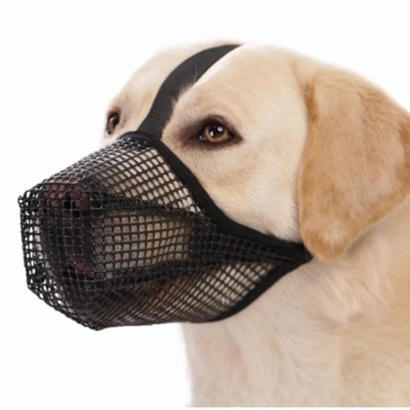 1pc Dog Mouth Cover Anti licking Anti biting Breathable Drinking water Adjustable Dog mouthpiece Dedicated Pet Mouth Cover S black