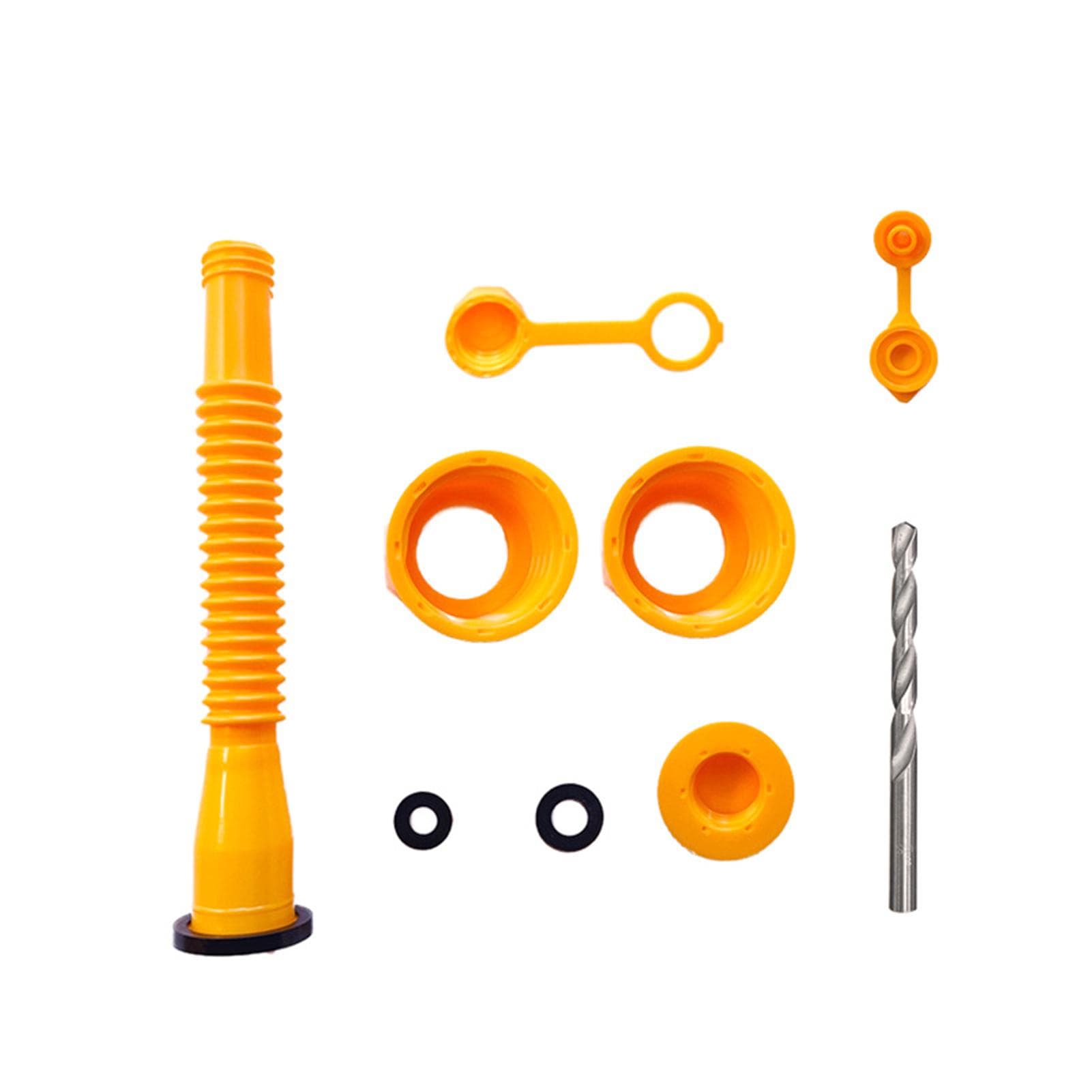 Gas Can Spout Replacement Kit, NoSpill Gas Can Nozzle Replacement Set with Drill Bit for Most