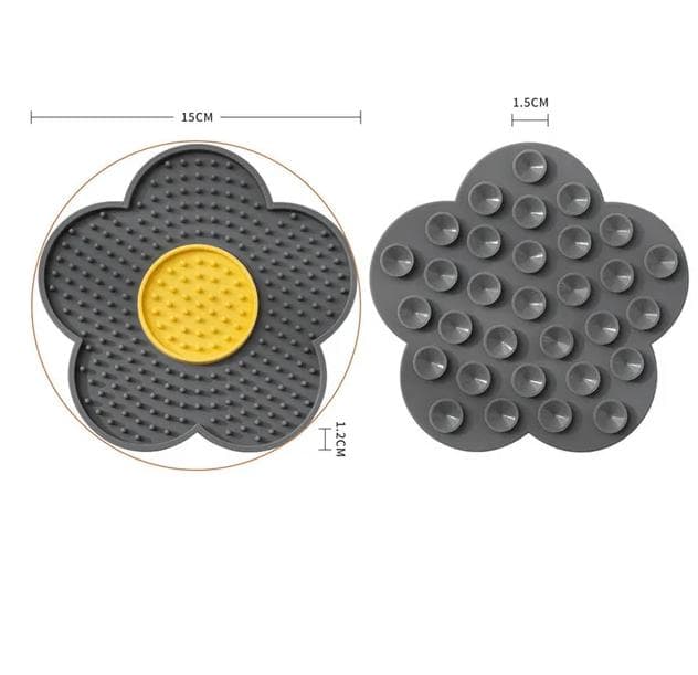 Pet Supplies Cat Licking Pad Pentagram Sun Flower Shape Silicone Dog Licking Plate Cute Pet slow licking mat dog bowl cat bowl 1pc grey