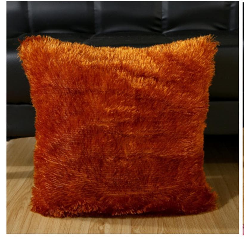 Cushion Cover Plush Velvet Fur Fluffy Sofa Pillow Soft Cushion Cover Pillow Case Solid Color Nordic Home Decoration Tools Pillow Cover 40*40 One Size
