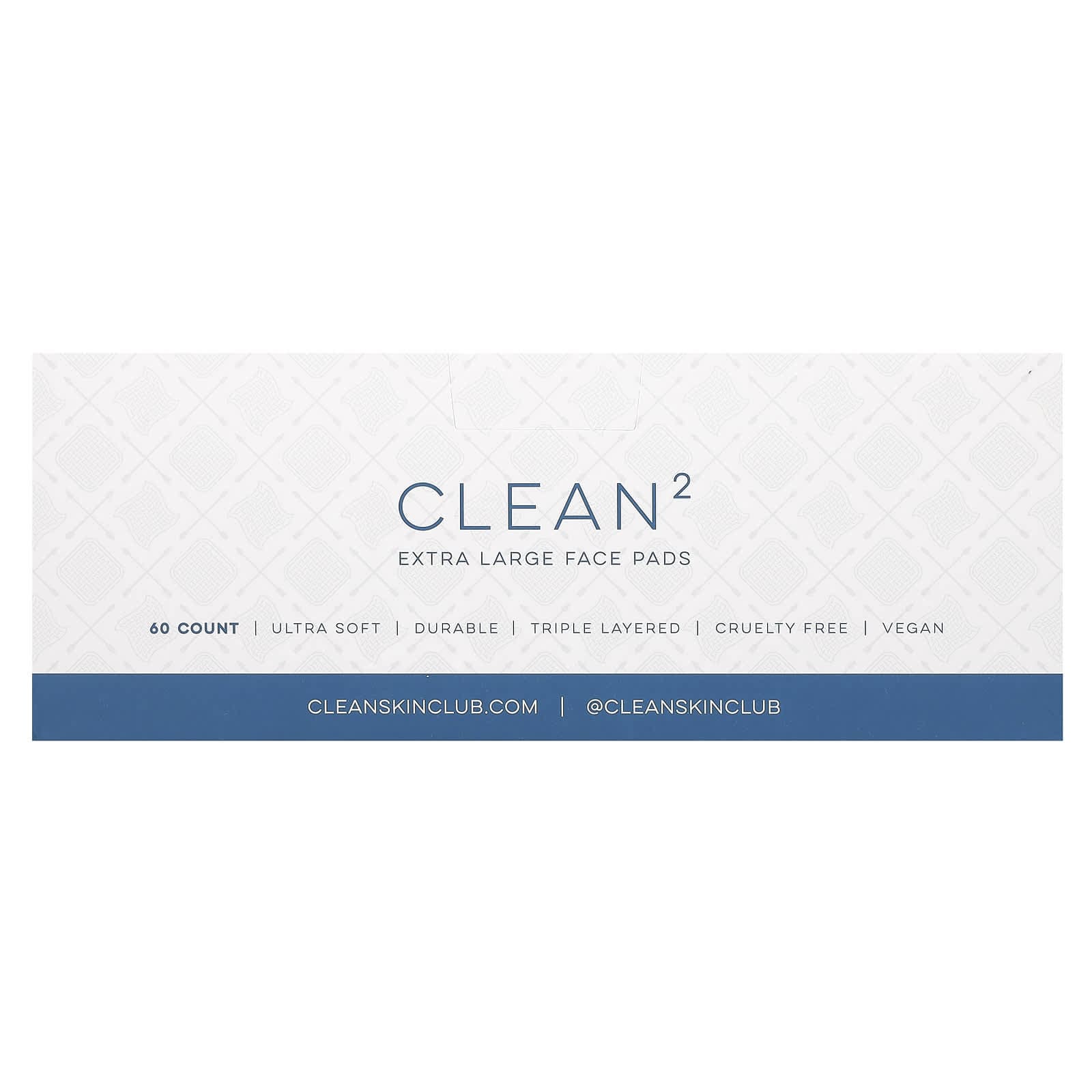 Clean Skin Club, Clean2 Face Pads, Extra Large, 60 Pieces