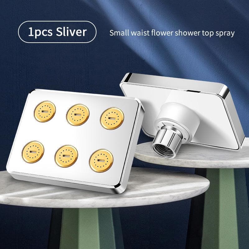 High Pressure Mini Rainshower Magic Water Flow Rainfall Shower Head Water-saving Shower Bathroom Accessories Showerhead silver