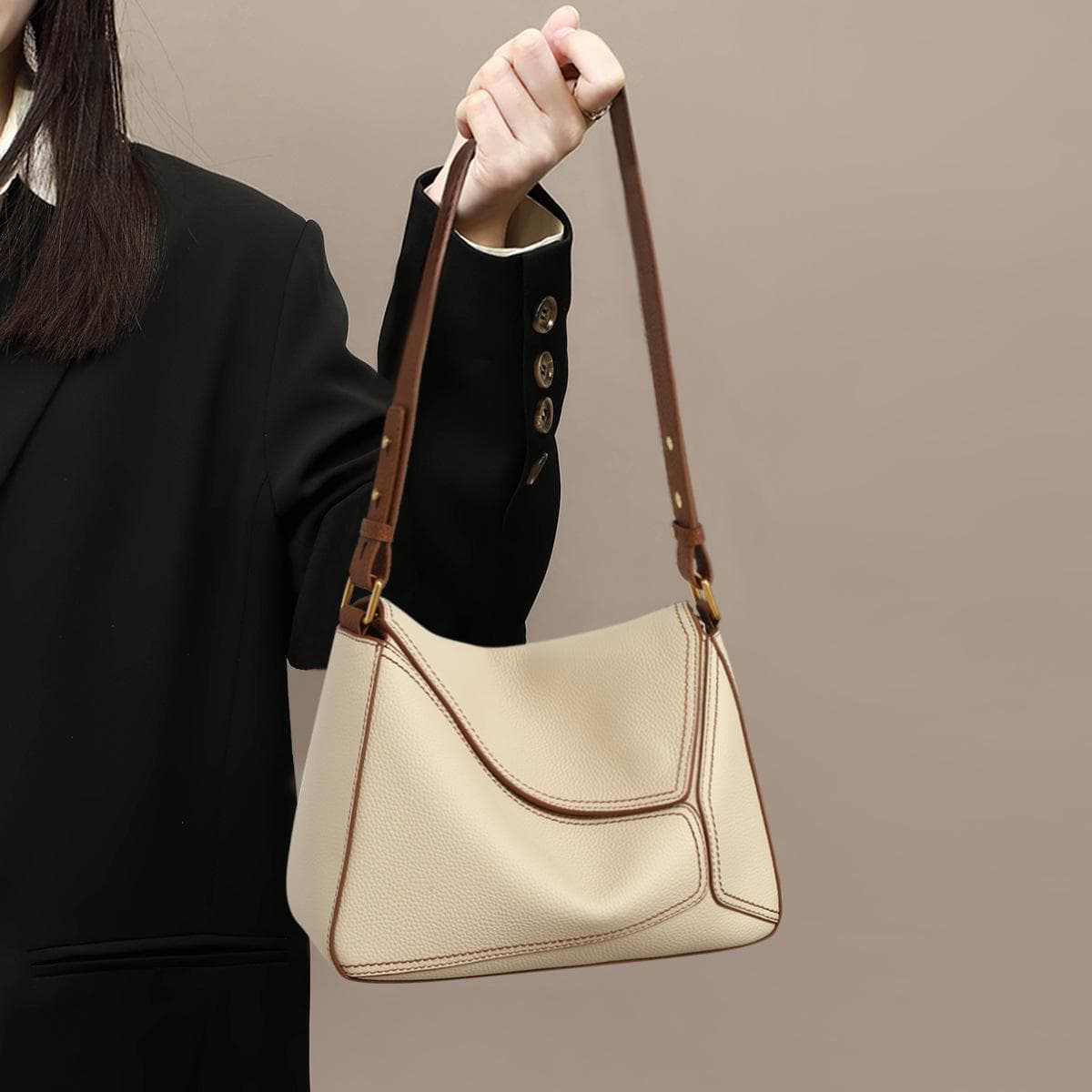Bag Women's Bag Bucket Bag Spring Summer Crossbody Leather Premium High Capacity Shoulder Bag