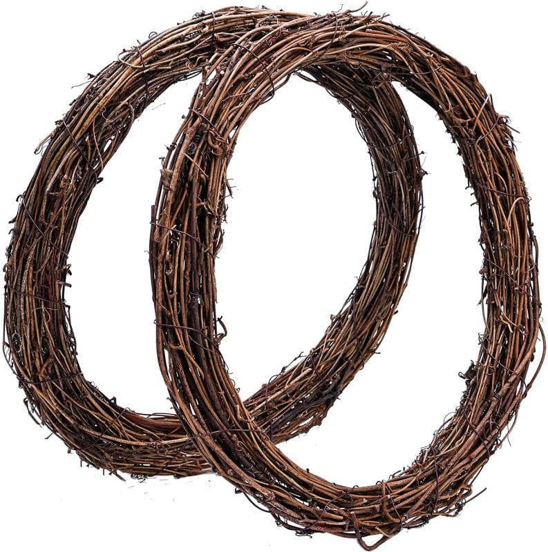 Natural Grapevine Wreath Christmas 2pcs Garland Decoration Wedding Decor