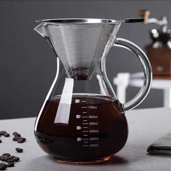Factory direct sales glass coffee pot hand brewed coffee sharing pot high borosilicate glass filter