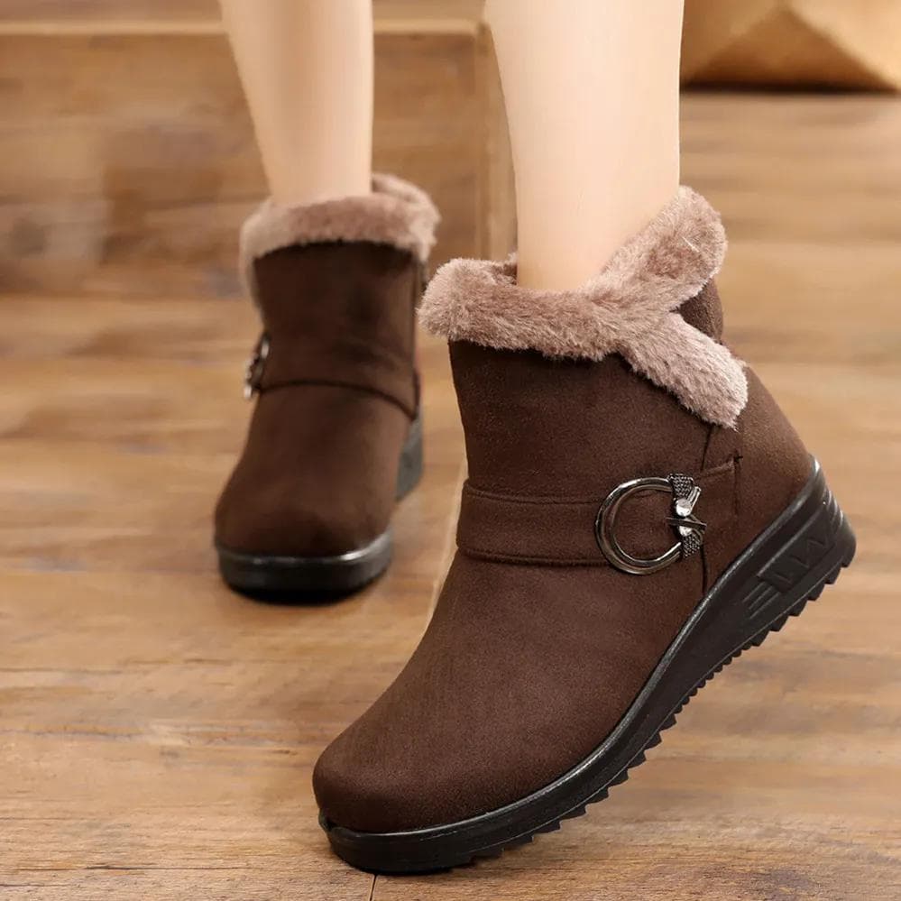 Winter Snow Boots Plus Velvet Thick Warm Shoes Women's Cotton Boots Non-slip Soft-soled Shoes High-top Boots 35