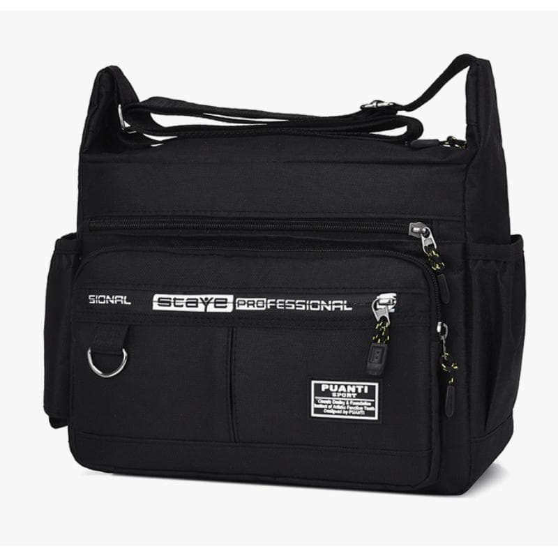 Men's Shoulder Bag Oxford Cloth Casual Travel Crossbody Bag Large Capacity Middle-aged Small Square Bag Tool Bag black