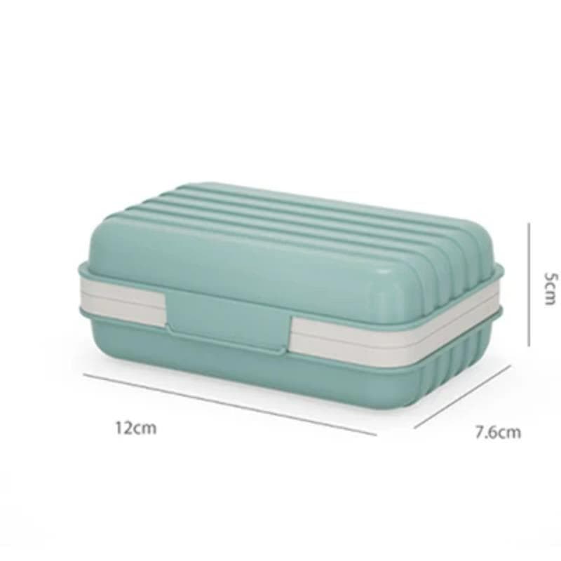 Bathroom Soap Dish With Lid Home Plastic Soap Box Leak-Proof Portable Soap Case Travel Organizer Box blue