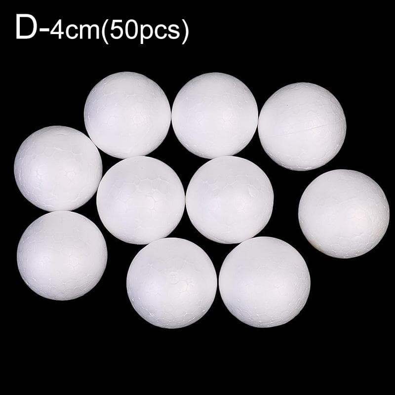 10/50/100PCS DIY Round Styrofoam Balls Christmas Ball White Modelling Polystyrene Foam Craft Balls Christmas Decorations Wedding 4cm/50pcs