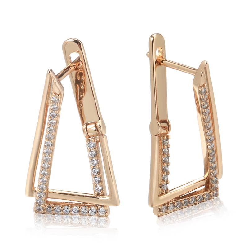 Kinel Modern Fashion Triangle Rose Gold Earrings for Women rose gold