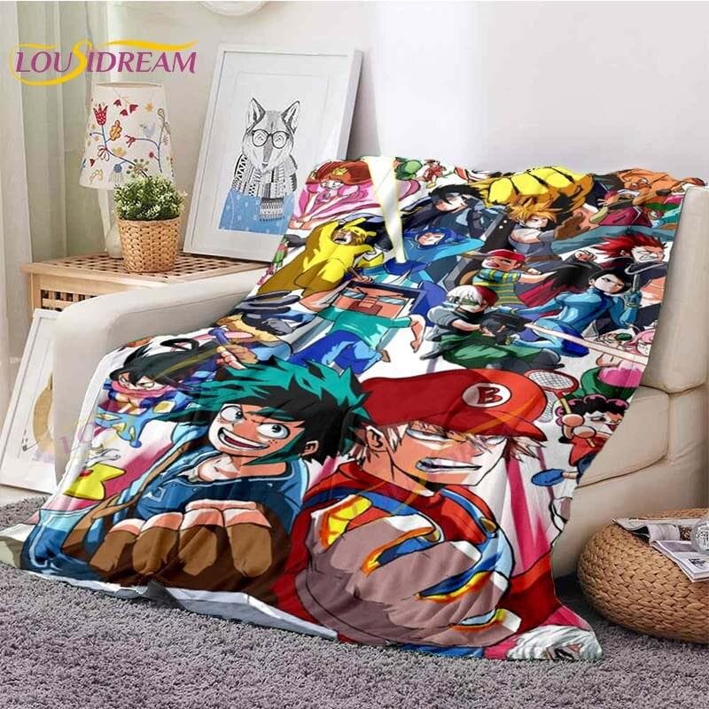 My Hero Academia Blanket Anime Blankets Midoriya Izuku Blankets Bed Sofa Lazy Soft Blanket Boys Girls Kids Gift Flannel Blankets 130x150cm