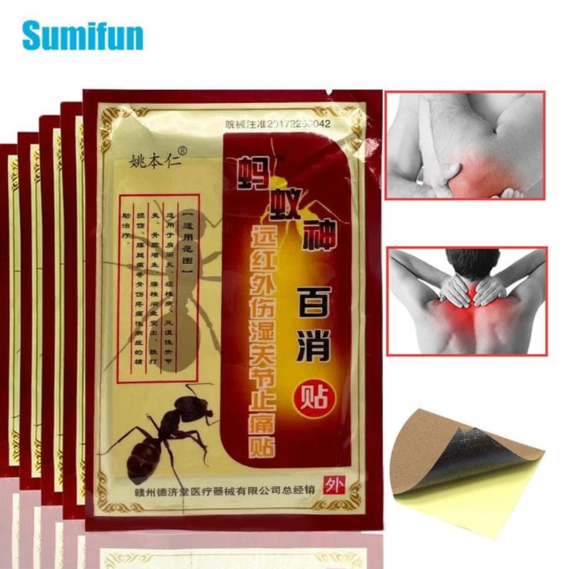 Ants of God Neck Massage Herbs Pain Relief Patch Joint Back Pain Relieving Plaster Black Ants Plaster 16pcs/2bags