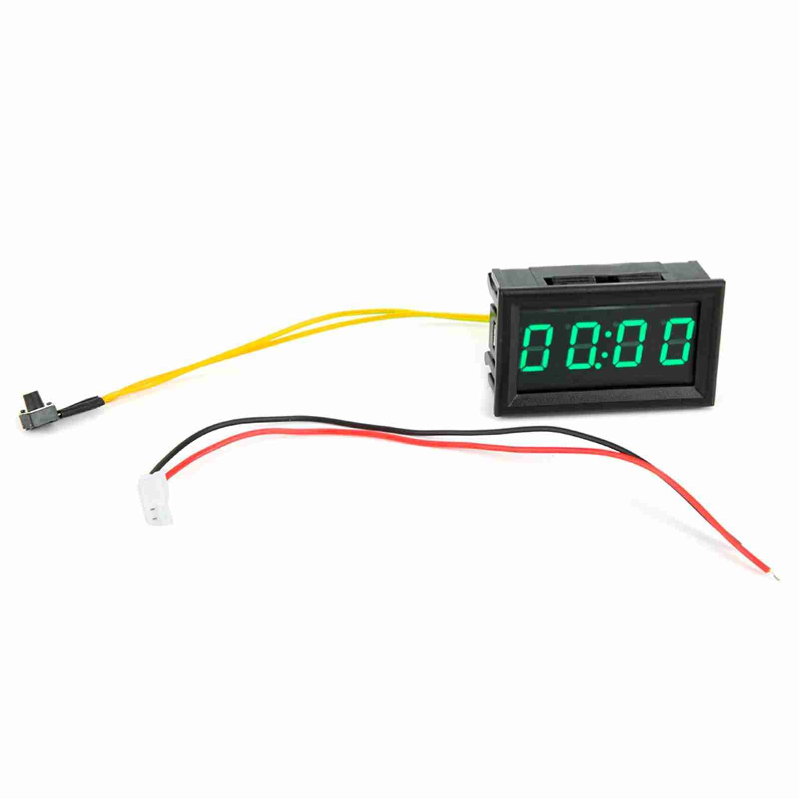 LED Electronic Digital Luminous Car Watch Clock Accessory Decoration (Green)