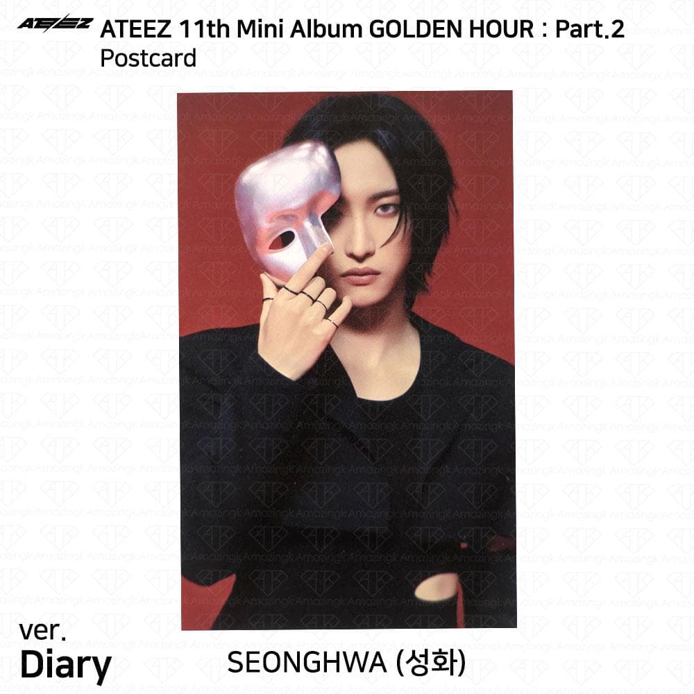 ATEEZ The 11th Mini Album Golden Hour Pt.2 To Diary For Ver Photocard Postcard Seonghwa - Diary Postcard