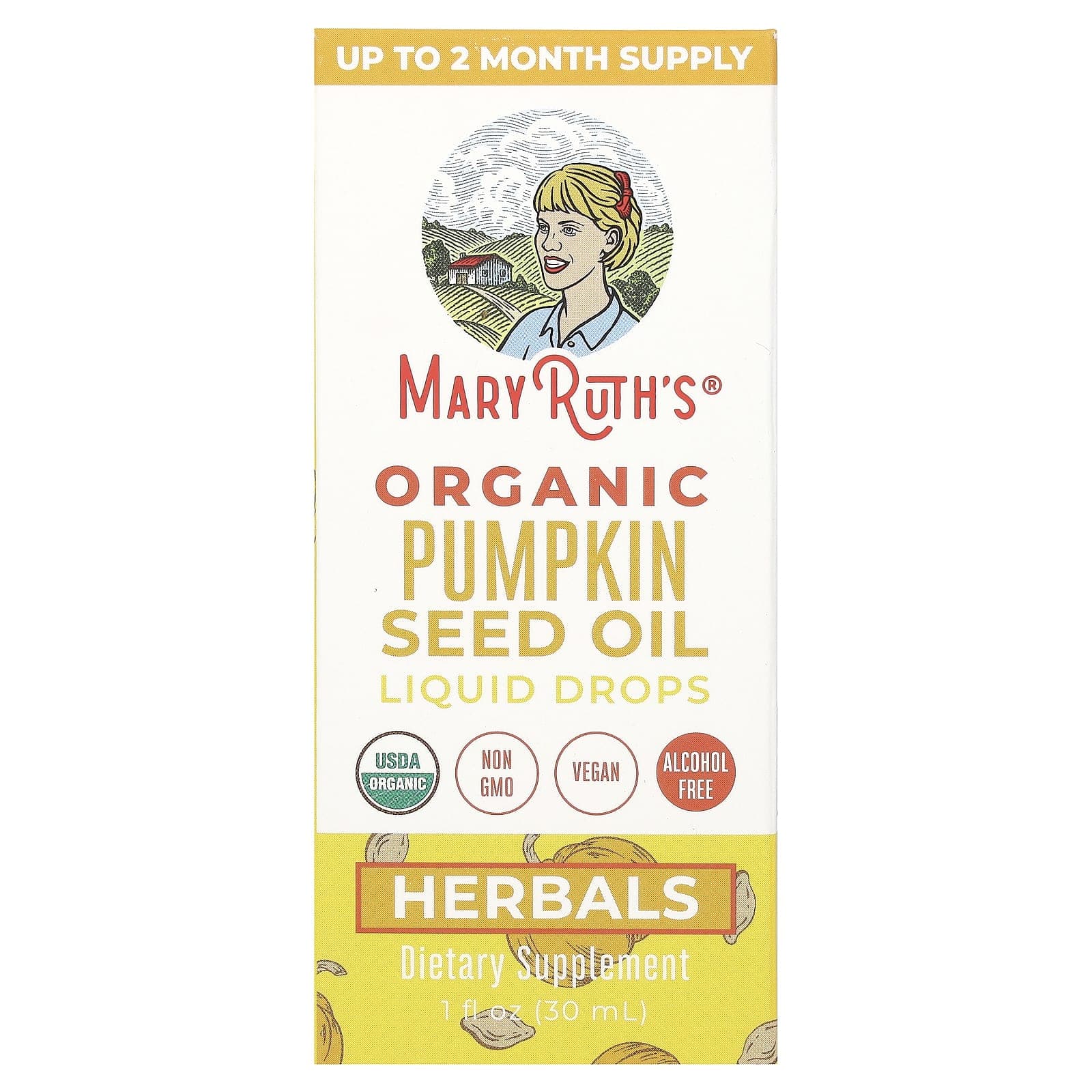 MaryRuth's, Organic Pumpkin Seed Oil Liquid Drops, Alcohol-Free, 1 fl oz (30 ml)