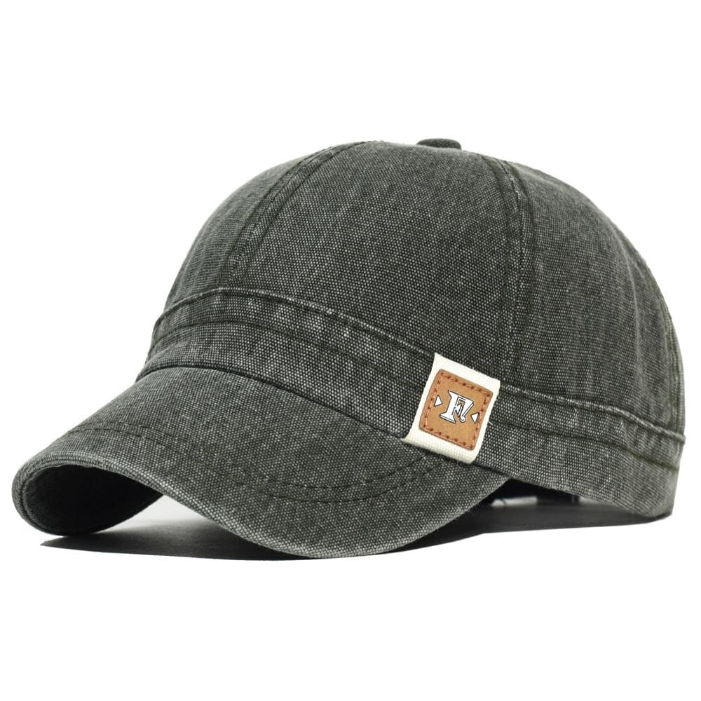 Fashion Short Brim Washed Cotton Baseball Cap Men Women Soft Vintage Dad Hat Adjustable Trucker Style Low Profile Caps 56-59 cm army green