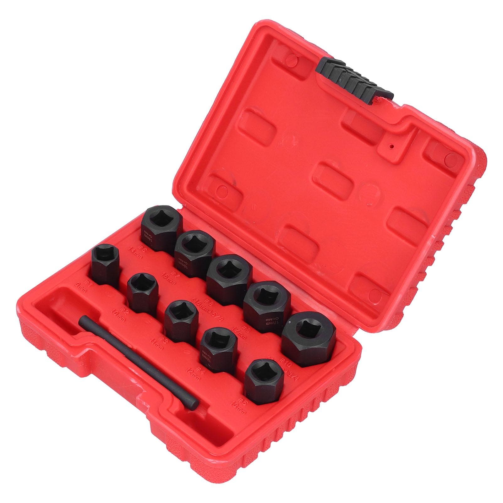 11Pcs Screw Extractor Broken Nut Remover Damaged Bolt Removal Removing Tool Socket Set Kit