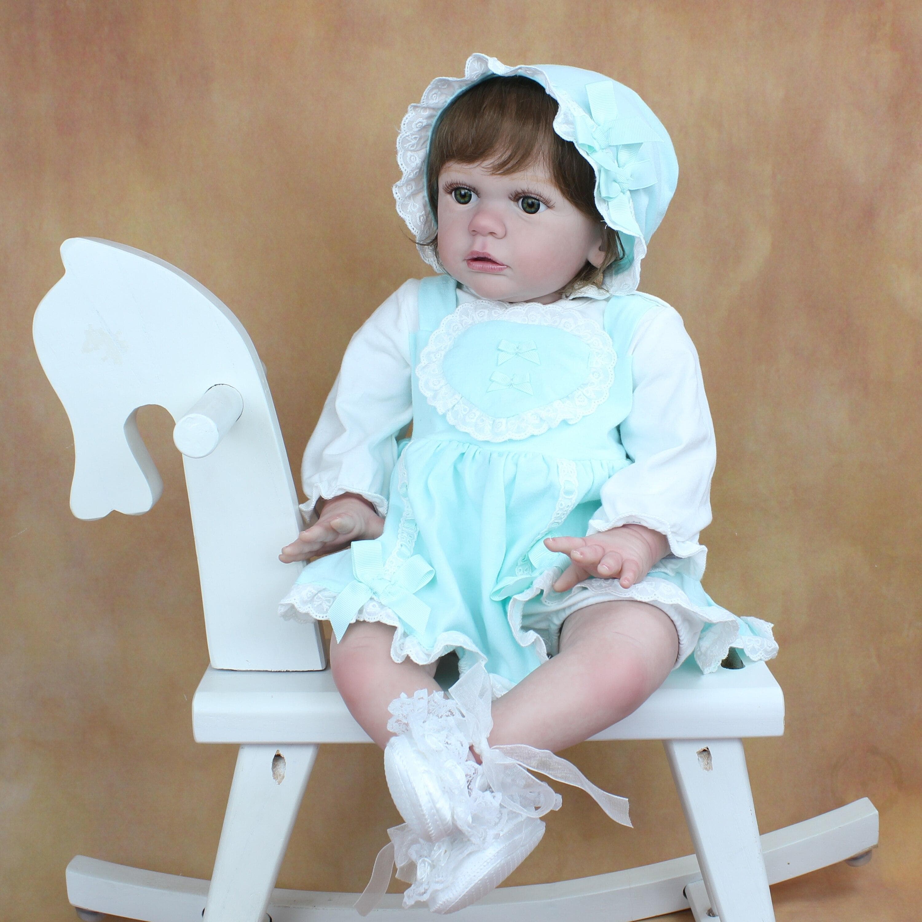 BZDOLL 60 CM 3D-Paint Skin Soft Silicone Reborn Baby Doll For Girl Cloth Body Like Real Princess Toddler Toy Dress Up Alive Bebe 60cm 3D-paint Skin Doll
