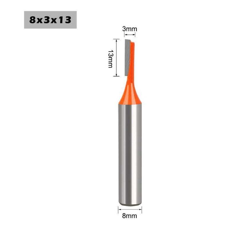 1/3pcs 8mm Shank Single Flute Bit Straight Router Bit Tungsten Carbide Wood Milling Cutter for Woodwork Tool 8*3*12 red
